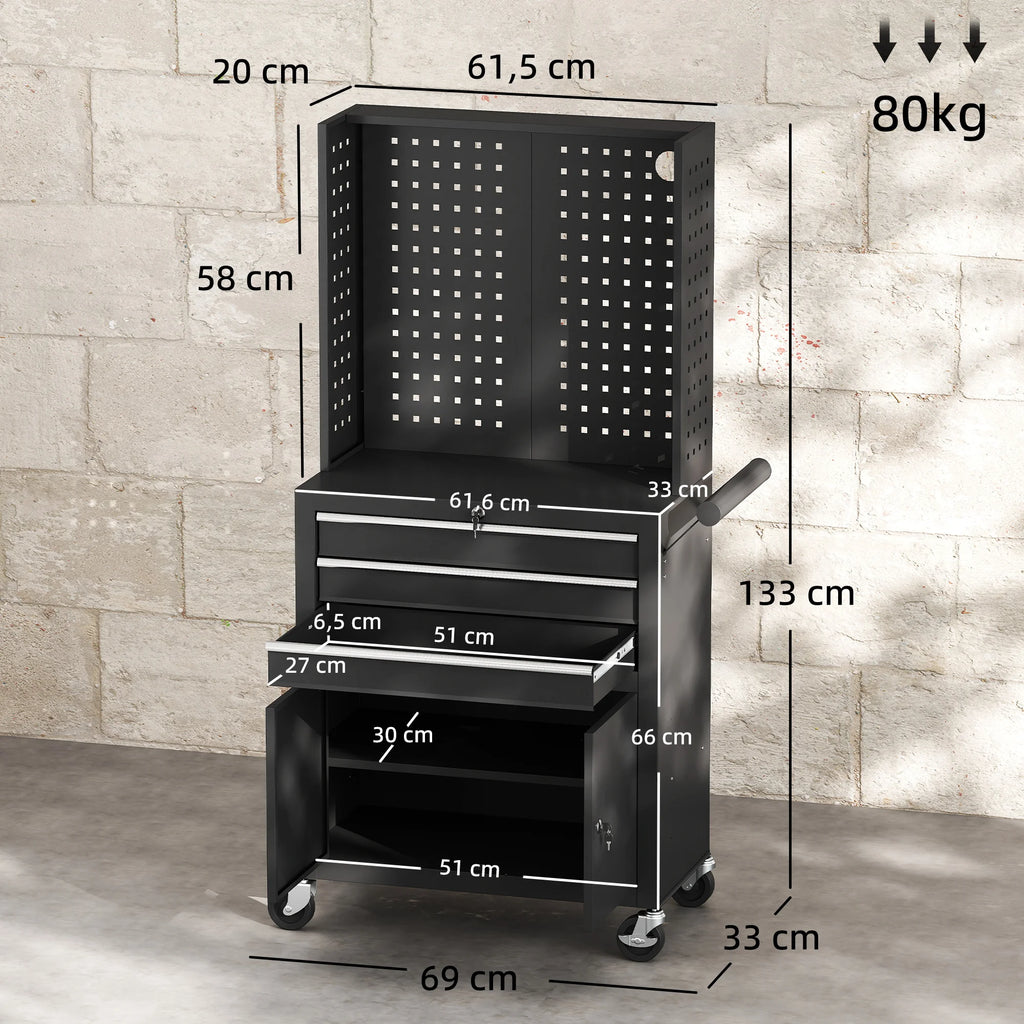 Servante d'atelier avec panneau perforé, vue 6
