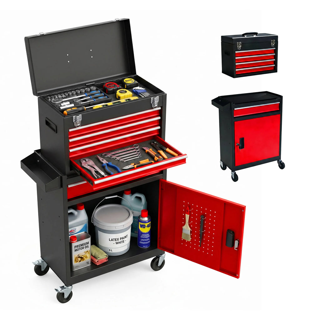 Servante d'atelier 5 tiroirs avec caisse amovible, verrouillable