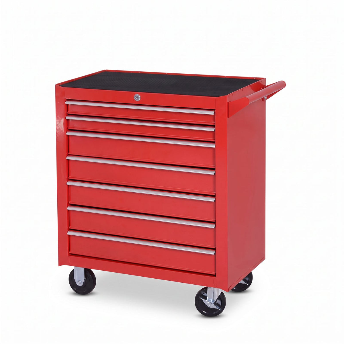 Servante d'atelier 7 tiroirs rouge sur fond blanc